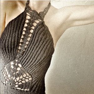 Black knit vintage maxi dress